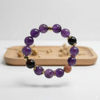 Amethyst beads & obsidian beads