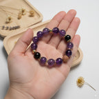 Amethyst beads & obsidian beads
