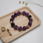 Amethyst beads & obsidian beads