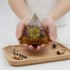 Crystal energy pyramid ornament