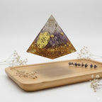Crystal energy pyramid ornament
