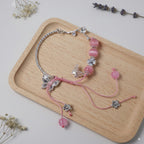 Rose quartz & silver alloy