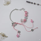 Rose quartz & silver alloy