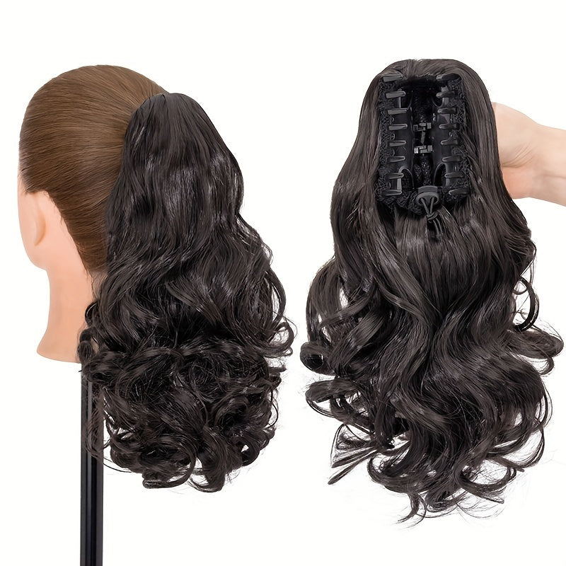 Short Blonde Auburn Ombre Claw Clip In Ponytail Extension Curly Wavy Pony Tails Hair