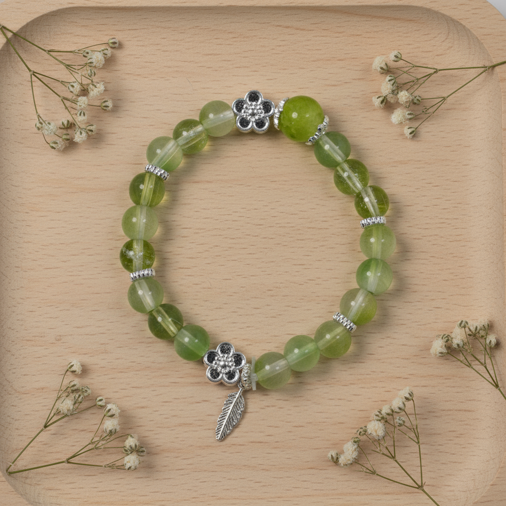 Peridot beads & 925 silver jewelry accessories