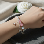 Rose quartz & moonstone & white chalcedony