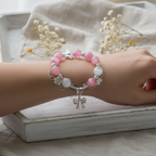 Rose crystal beads & moonstone beads