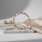 Pink cat's eye stone & white chalcedony