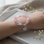 Rose crystal beads & moonstone beads