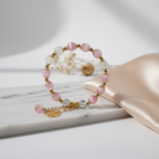 Pink cat's eye stone & white chalcedony