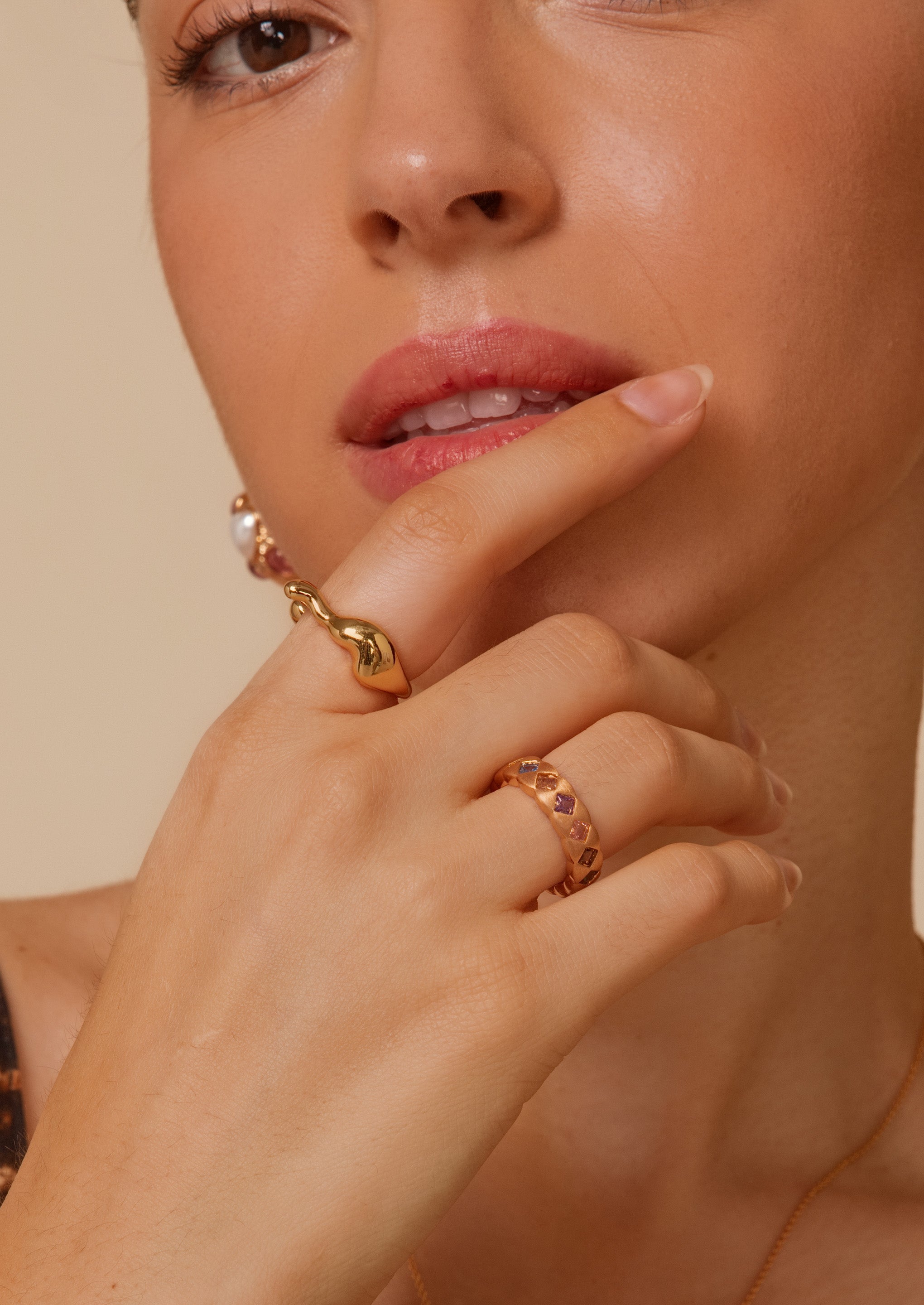 Gemstone Chunky Open Ring