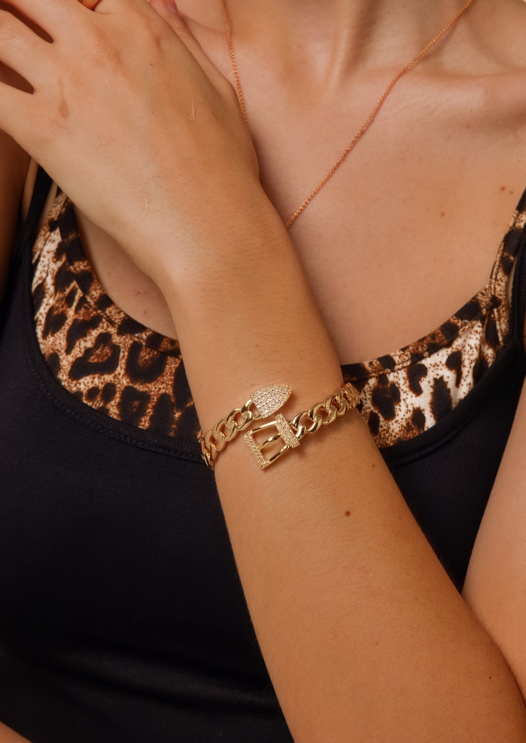 Statement Buckle Bangle Bracelet