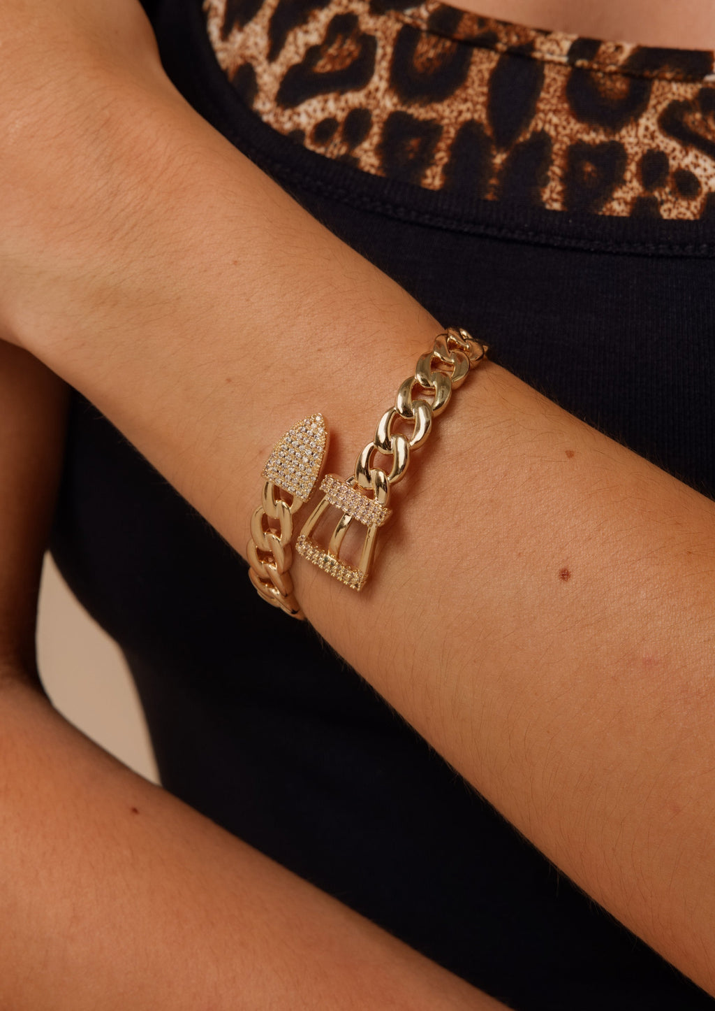 Statement Buckle Bangle Bracelet