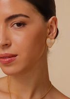 Amber Heart Stud Earrings