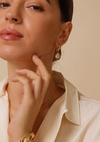 Teardrop Gemstone Hoop Earrings