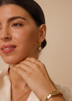 Teardrop Gemstone Hoop Earrings